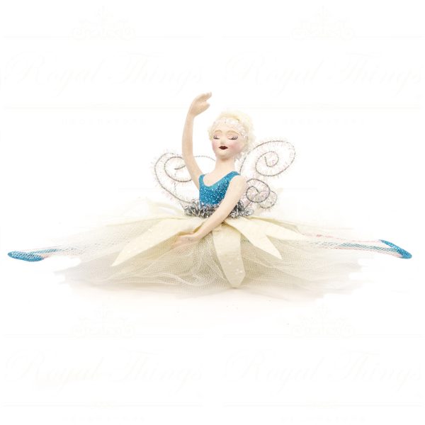 B 10319 Goodwill Christmas Ornaments Dairy Queen Fairy Ballerina Ornament Blue Brown Pink