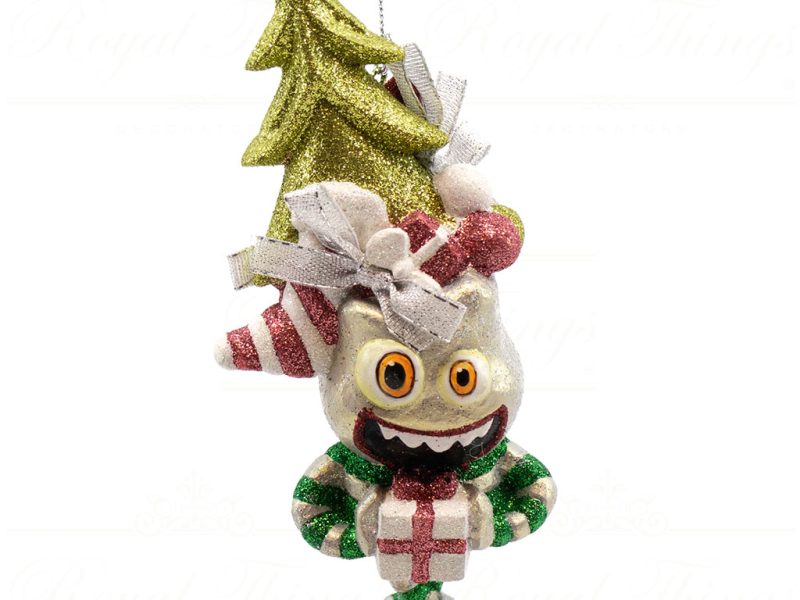 B 10331 Goodwill Christmas Ornaments A Monstrous Christmas Gifting Alien Ornament Red Green Light Green Detail2