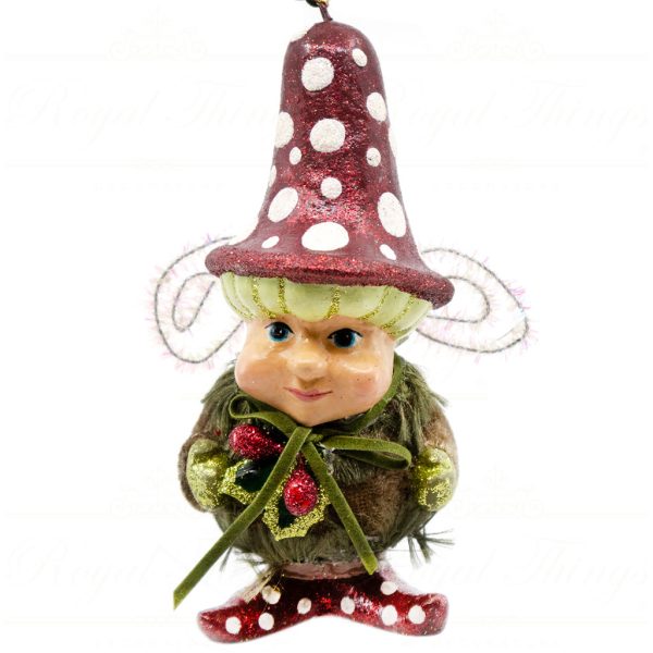 B 10336 Goodwill Christmas Ornaments Snow White Chubby Gnome Brown Green Red