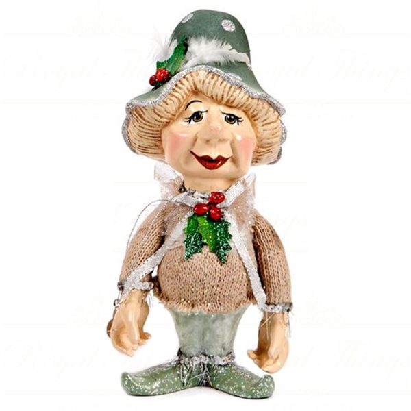 B 30002 Goodwill Christmas Decorative Items Mister Mushroom Gnome Beige Green Vari B
