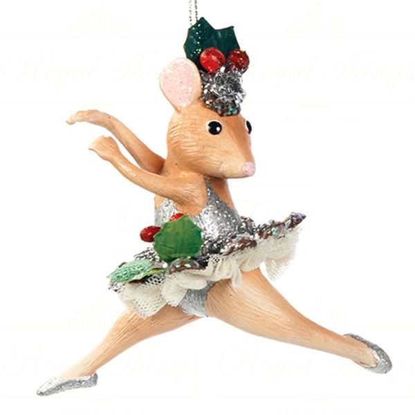B 30014 Goodwill Christmas Ornaments Green Forest Dancing Bettina Ornament Green Silver Red Vari Back