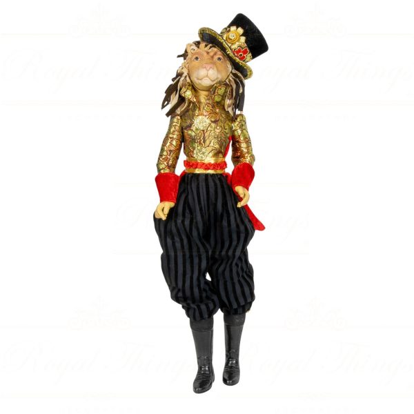 B 30050 Goodwill Christmas Dolls Cirque Magique Lion Ringmaster Doll Black Red Brown