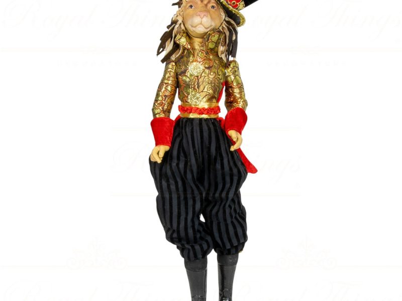 B 30050 Goodwill Christmas Dolls Cirque Magique Lion Ringmaster Doll Black Red Brown