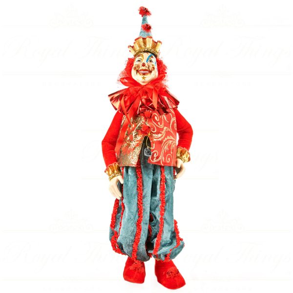 B 30070 Goodwill Christmas Dolls Cirque Magique Rafael Clown Doll Red Blue
