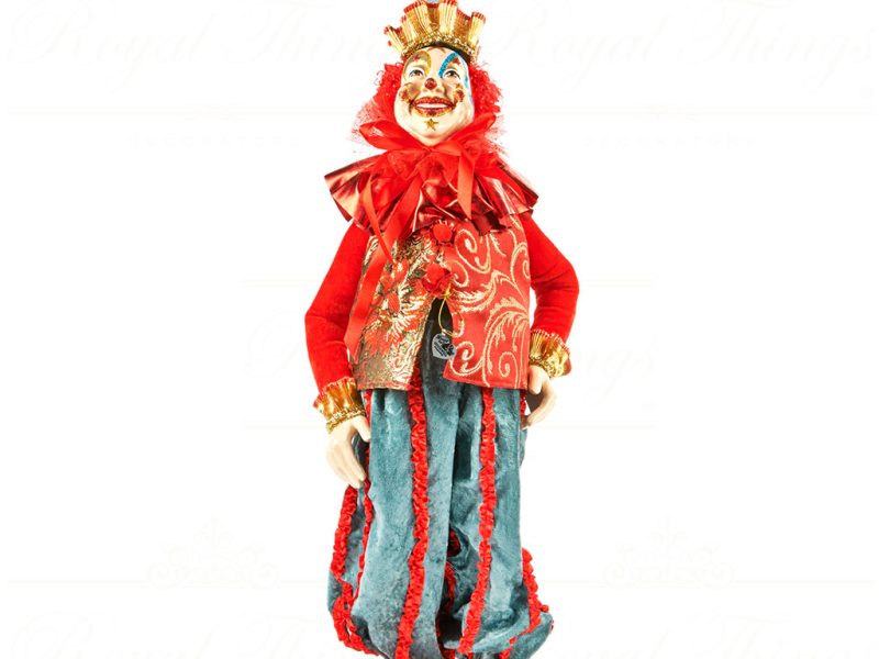 B 30070 Goodwill Christmas Dolls Cirque Magique Rafael Clown Doll Red Blue