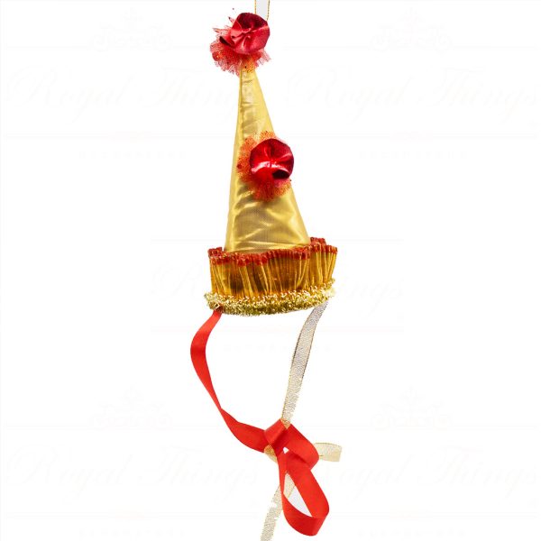 B 30089 Goodwill Christmas Ornaments Cirque Magique Clown Hat Gold Green Red Vari Gold