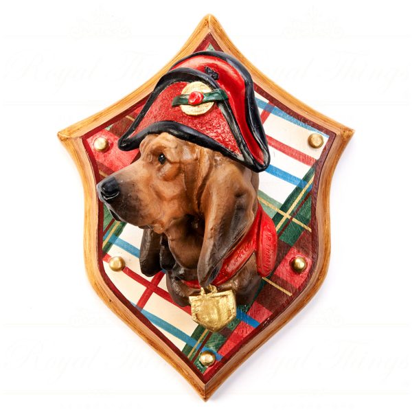 B 30164 Goodwill Christmas Decorative Items British Tartan Bloodhound Wall Display Brown Green Red