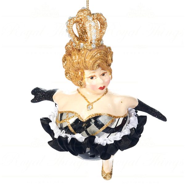 B 30169 Goodwill Christmas Ornaments British Royal Chubby Fairy Ornament Black Green Red Detail1