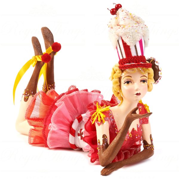 B 30425 Goodwill Christmas Dolls Dairy Queen Lying Candy Girl Pink Brown White Red