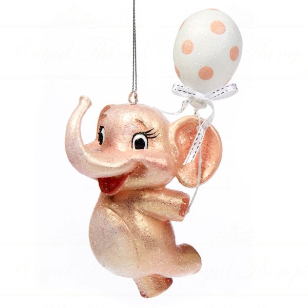 B 30440 Goodwill Christmas Ornaments Cotton Candy Carnival Balloon Elephant Ornament Pink Vari Pink