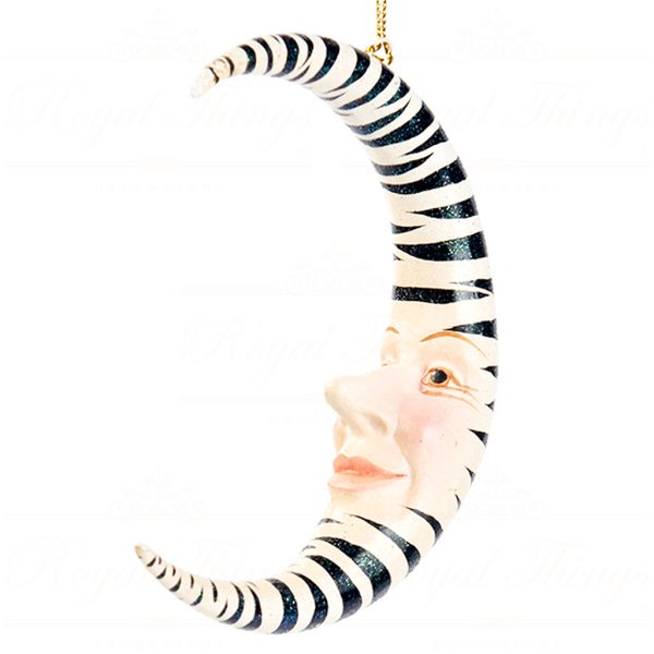 B 30574 Goodwill Christmas Ornaments Safari Animal Moon Ornament Brown Orange White Detail3