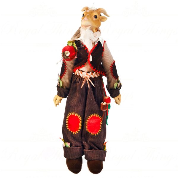 B 30622 Goodwill Christmas Dolls Woodland Tailor Goat Doll Brown Red