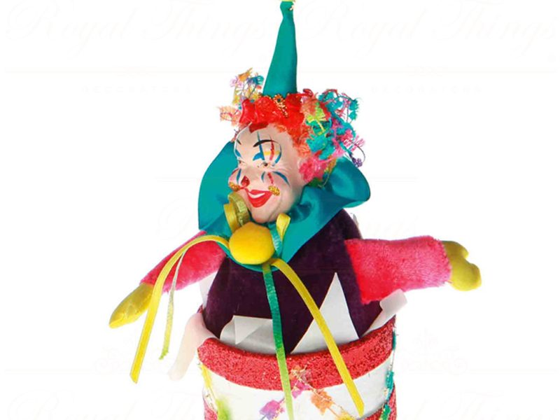 B 31495 Goodwill Christmas Ornaments Cirque Magique Clown Pop Drum Ornament Gold Purple Red Detail3