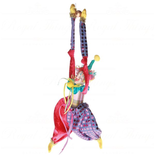 B 31506 Goodwill Christmas Ornaments Cirque Magique Clown Candy Bag Ornament Blue Pink Purple Detail1