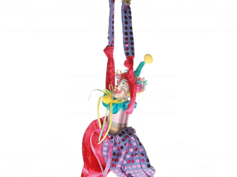 B 31506 Goodwill Christmas Ornaments Cirque Magique Clown Candy Bag Ornament Blue Pink Purple Detail1