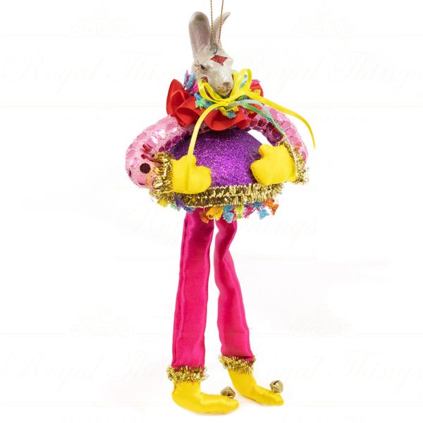 B 31509 Goodwill Christmas Ornaments Cirque Magique Animal Dangle Skirt Ornament Gold Purple Red Detail1