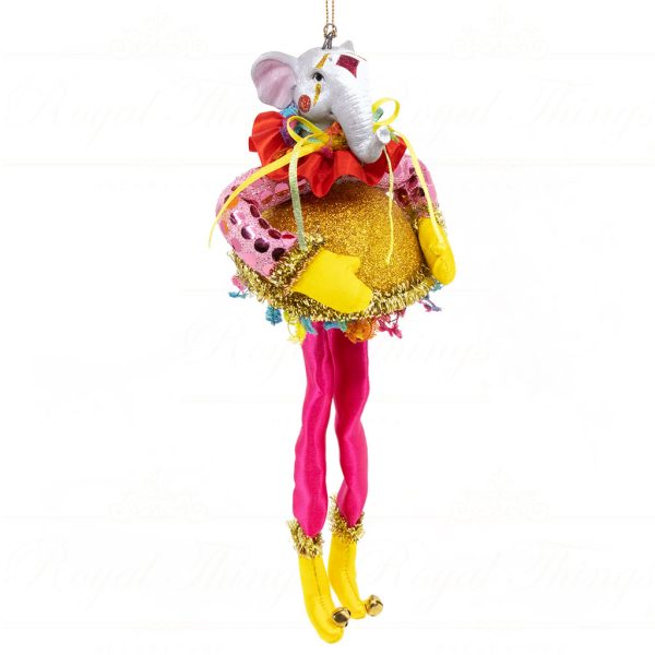 B 31509 Goodwill Christmas Ornaments Cirque Magique Animal Dangle Skirt Ornament Gold Purple Red Detail3