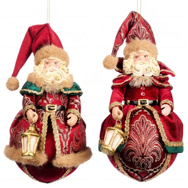 B 86006 Goodwill Christmas Ornaments Song For Season Santa On Ball Ornament Burgundy Gold