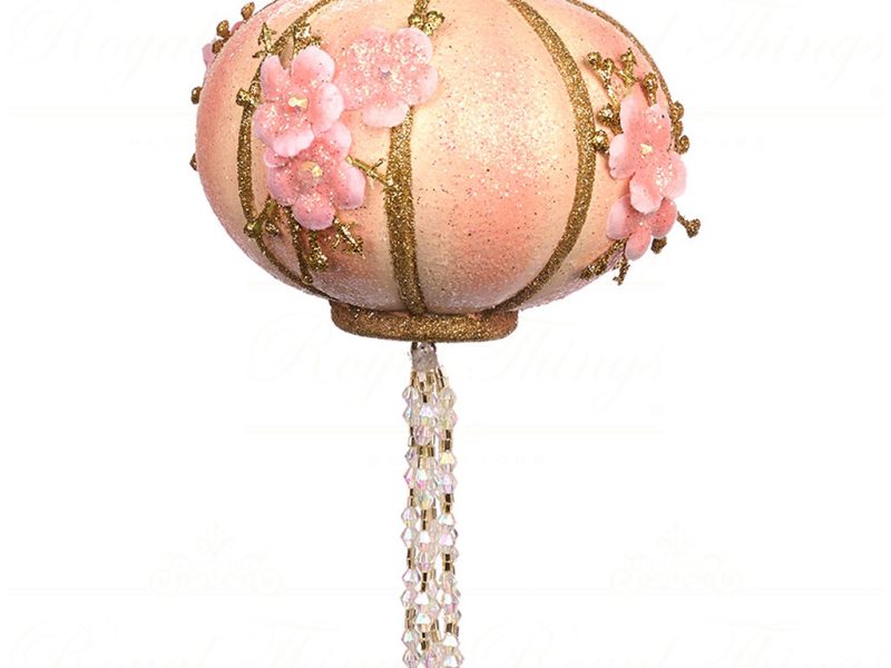 B 86054 Goodwill Christmas Ornaments Pagoda Rnd Lantern With Tassel Ornament Pink Red Vari Pink