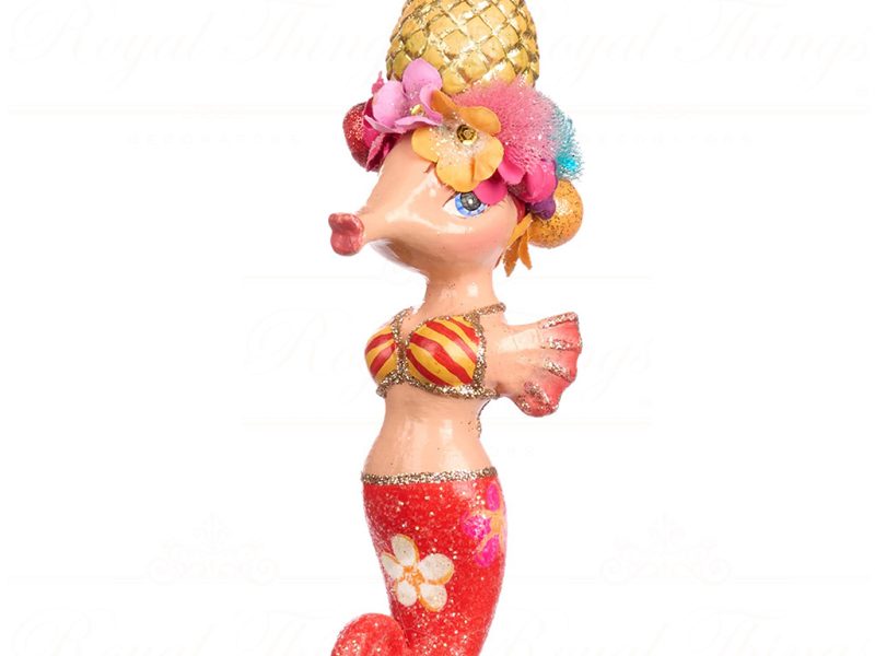 B 86101 Goodwill Christmas Ornaments Getaway Tropical Seahorse Ornament Multi Coral