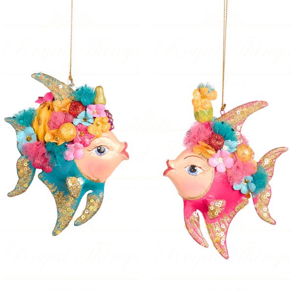 B 86104 Goodwill Christmas Ornaments Getaway Tropical Angel Fish Ornament Multi