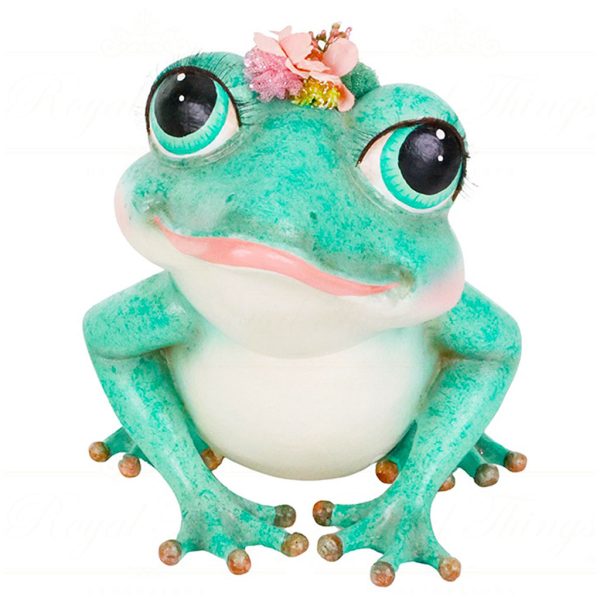 B 86160 Goodwill Christmas Decorative Items Lily Pond Frog Tabletop Green Pink Boy