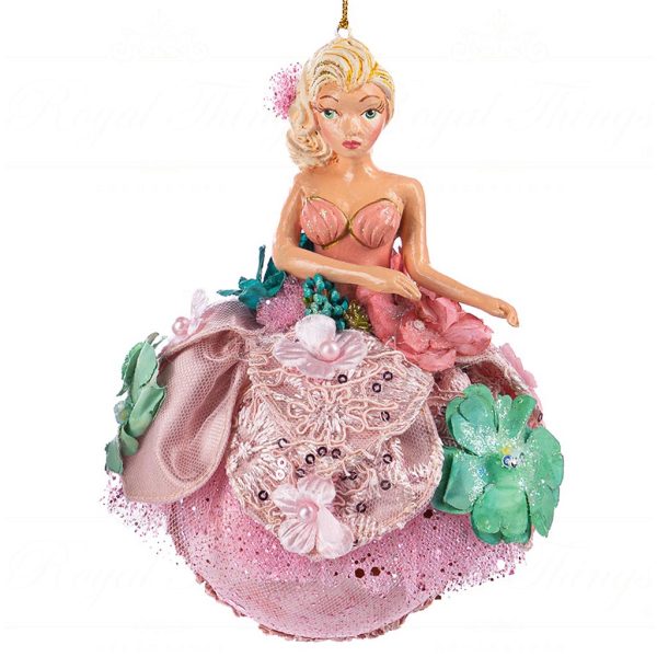 B 86165 Goodwill Christmas Ornaments Lily Pond Girl On Ball Ornament Pink Green Pink