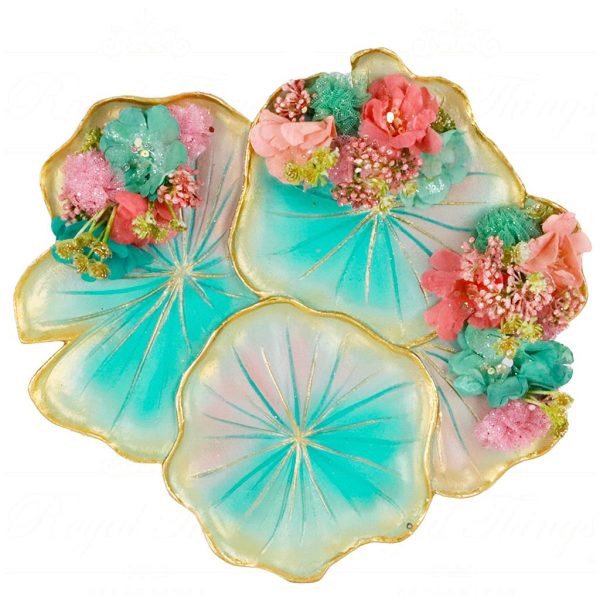 B 86168 Goodwill Christmas Decorative Items Lily Pond Pad Base Tabletop Green Multi