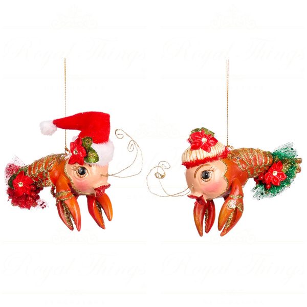 B 86201 Goodwill Christmas Ornaments Family Feast Xmas Lobster Ornament Red Orange