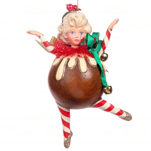B 86204 Goodwill Christmas Ornaments Family Feast Chubby Xmas Pudding Girl Ornament Brown Red
