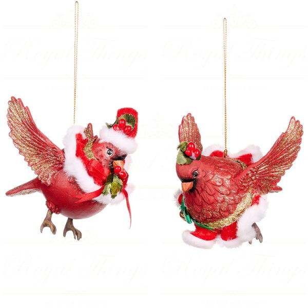 B 86205 Goodwill Christmas Ornaments Family Feast Chubby Xmas Cardinal Bird Ornament Red