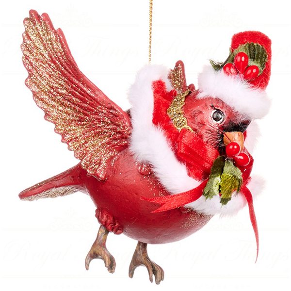 B 86205 Goodwill Christmas Ornaments Family Feast Chubby Xmas Cardinal Bird Ornament Red Boy