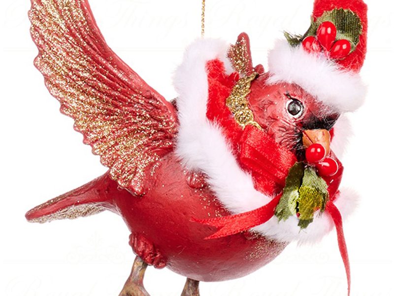 B 86205 Goodwill Christmas Ornaments Family Feast Chubby Xmas Cardinal Bird Ornament Red Boy