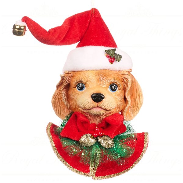 B 86210 Goodwill Christmas Ornaments Family Feast Xmas Dog Head Ornament Red Brown