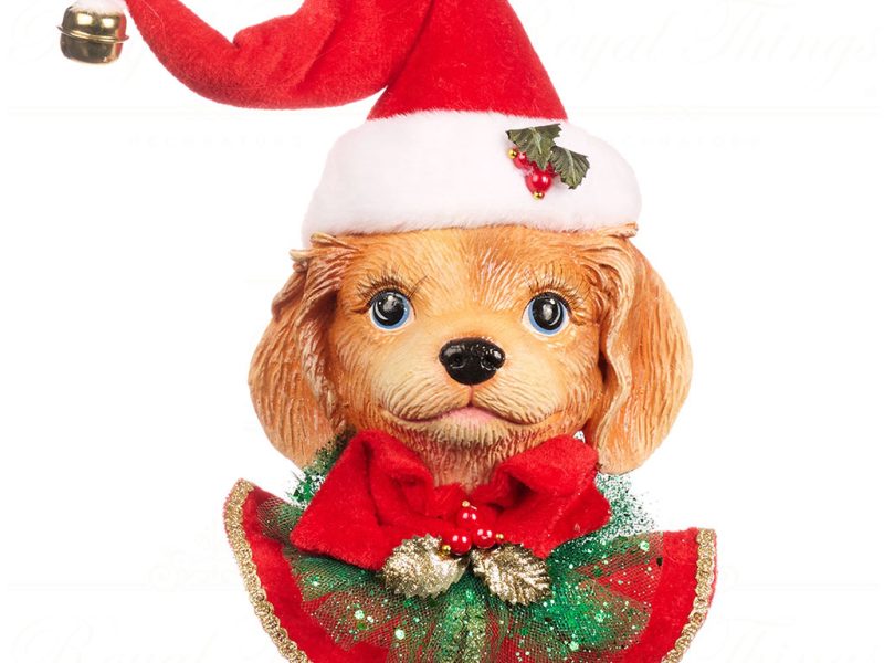 B 86210 Goodwill Christmas Ornaments Family Feast Xmas Dog Head Ornament Red Brown