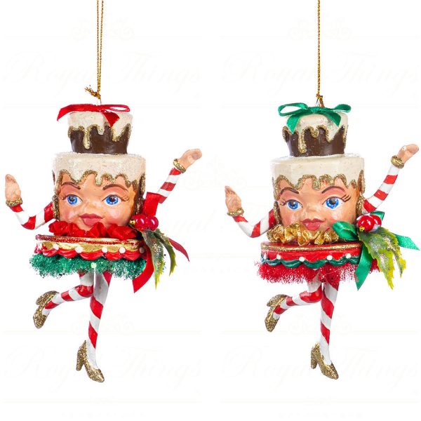 B 86215 Goodwill Christmas Ornaments Family Feast Xmas Tier Cake Ornament Red Green