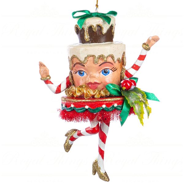 B 86215 Goodwill Christmas Ornaments Family Feast Xmas Tier Cake Ornament Red Green Green