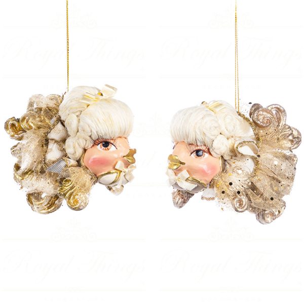 B 86250 Goodwill Christmas Ornaments Sun King Baroque Lady Fish Ornament Gold