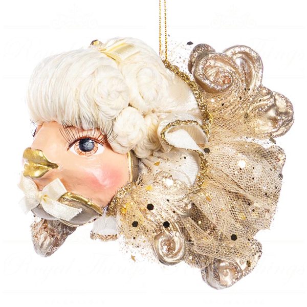 B 86250 Goodwill Christmas Ornaments Sun King Baroque Lady Fish Ornament Gold Champagne