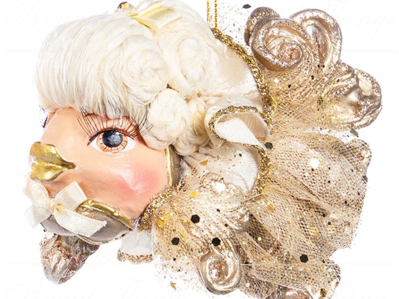B 86250 Goodwill Christmas Ornaments Sun King Baroque Lady Fish Ornament Gold Champagne
