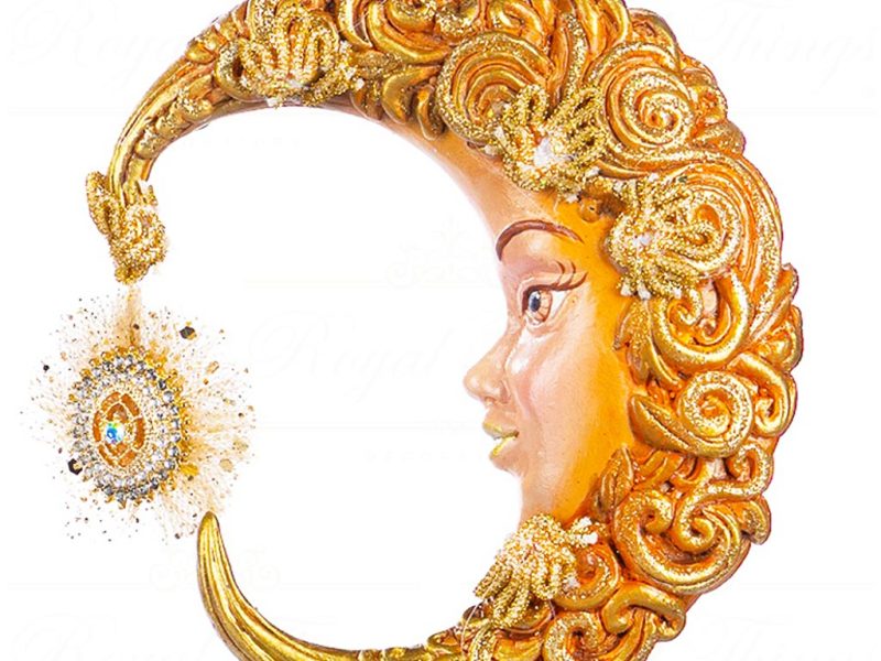 B 86253 Goodwill Christmas Ornaments Sun King Baroque Sun Moon Ornament Gold B