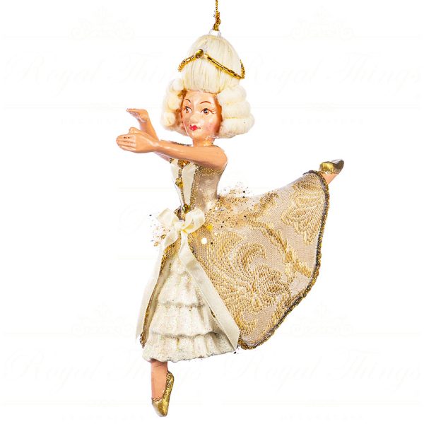 B 86259 Goodwill Christmas Ornaments Sun King Baroque Ballerina Lady Ornament Gold Gold