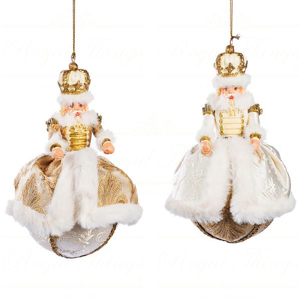 B 86260 Goodwill Christmas Ornaments Sun King Baroque Nutcracker On Ball Ornament Gold