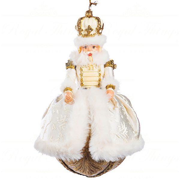 B 86260 Goodwill Christmas Ornaments Sun King Baroque Nutcracker On Ball Ornament Gold Vari Cream