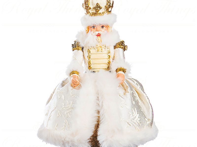 B 86260 Goodwill Christmas Ornaments Sun King Baroque Nutcracker On Ball Ornament Gold Vari Cream