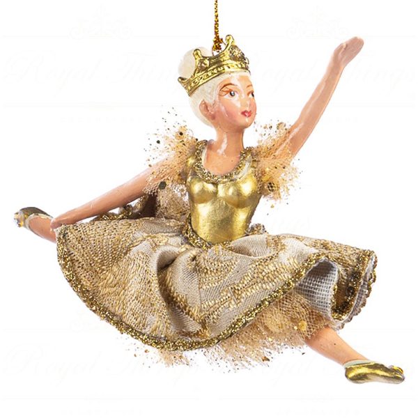 B 86265 Goodwill Christmas Ornaments Sun King Baroque Jumping Ballerina Ornament Gold Gold