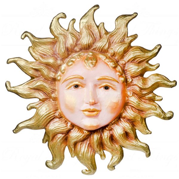 B 86268 Goodwill Christmas Decorative Items The Sun King Paper Mache Sun Display Gold Creme