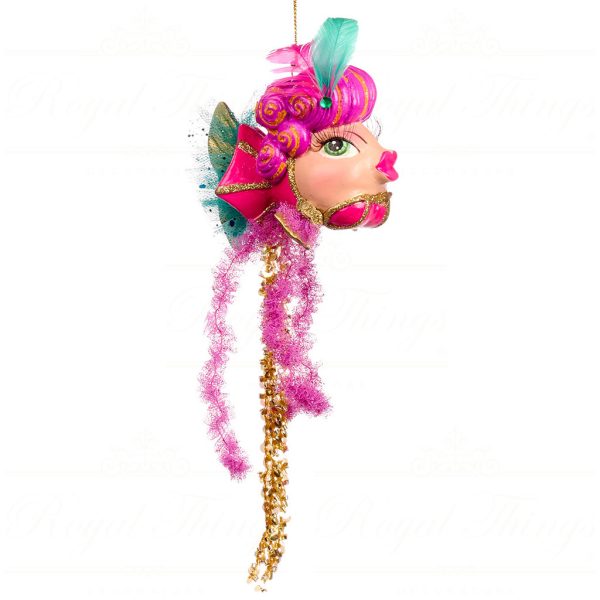 B 86350 Goodwill Christmas Ornaments Eleganza Bustier Fish Ornament Pink Blue Pink