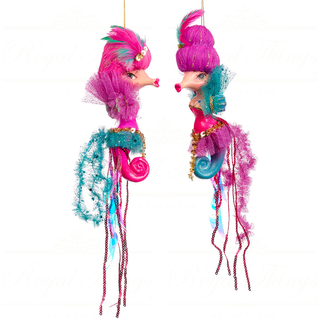 B 86351 goodwill christmas ornaments eleganza seahorse ornament pink blue B 86351 Goodwill Christmas Ornaments Eleganza Seahorse Ornament Pink Blue