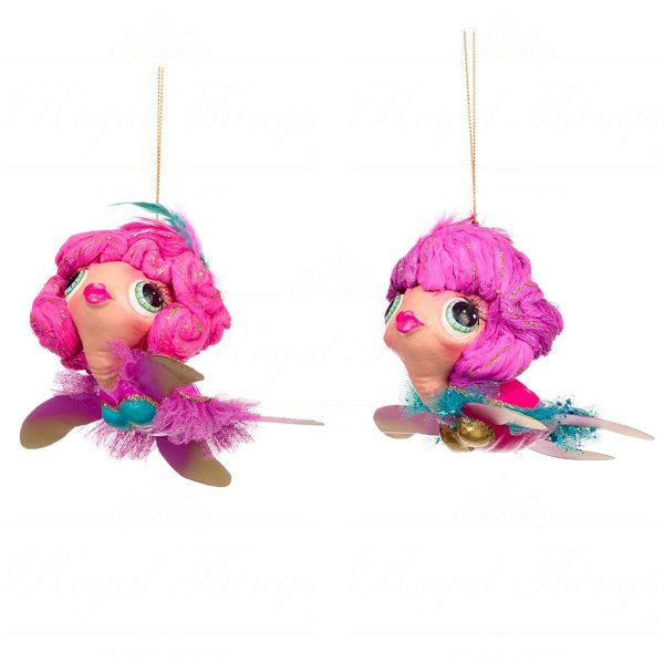 B 86354 Goodwill Christmas Ornaments Eleganza Big Wig Turtle Ornament Pink Gold
